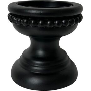 dwellington Farmhouse Rustic Wood Pillar Candle Holder, Decorative Beaded Candlestick Holder Stand for Home Décor, Gifts, Wedding (Natural) in Kuwait