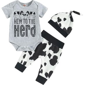 Kayotuas Newborn Baby Boy Girl Clothes Cute Romper Bodysuit and Pants with Hat Western/Ocean 3 Piece Coming Home Outfits in Saudi Arabia