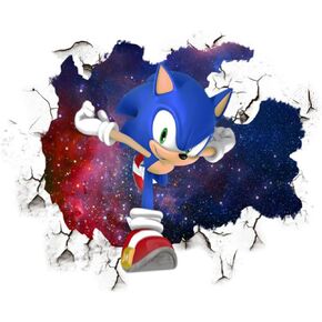 Sonic Wall Decal Sticker 3D Wall Breaking Game Wall Sticker, (15.7"x17.7") Living Room Background Children's Bedroom Study PVC Home Decor(Blue) in Saudi Arabia