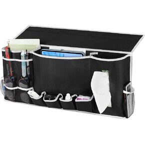 علبة بجانب السرير مكونة من 14 جيبًا من Coastal Rose، علبة تنظيم تخزين بجانب السرير، حقيبة هاتف جانبية للسرير، جيب معلق منظم للسرير لزجاجات المياه والمجلات والهاتف والنظارات، رمادي in Kuwait