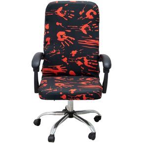 ACOFRR Halloween Office Chair Covers Gothic Spider Web Spooky Spider on Black Horror Theme Print Stretchable Slipcover for Modern Simplism Style High Back Boss Chair (No Chair)(Halloween02, L)