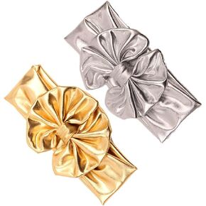 BBTDIN Baby Bronzing Turban Headband Metallic Messy Headwarp Shiny Metallic Gold Hair Band BBG38 (Gold) in Kuwait