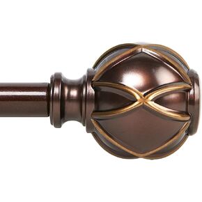 Drapery Curtain Rods for Windows 28 to 48 Inches, Netted Texture Finials, 7/8 Inch Diameter, 33 to 45 Inches, Brown in Kuwait