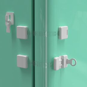 Child Safety Strap Locks (2 Pack) Baby Proof Cabinet Latches with Keys, for Fridge, Cabinets, Drawers, Dishwasher, Toilet, 3M Adhesive No Drilling, Easy Installation (Clear-White) in Kuwait