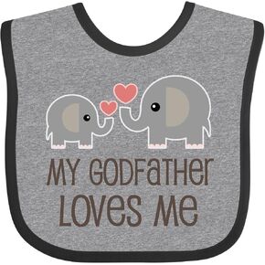 inktastic My Godfather Loves Me Godson Baby Bib in Kuwait