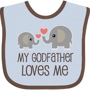inktastic My Godfather Loves Me Godson Baby Bib