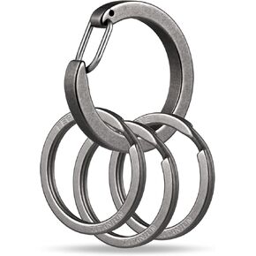 TISUR Titanium Carabiner Keychain Clip,Quick Release Car Key Chain Rings,Small Carabiner Hooks Keychain Accessories