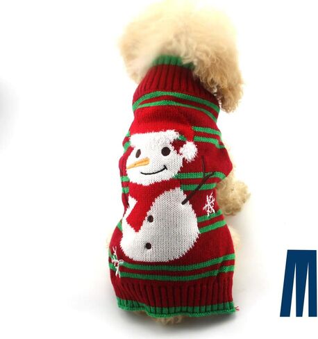 Mikayoo Dog Christmas Sweater, Pet Xmas Sweater, Cat Holiday Sweater, Legless Design Keep Warm and Move Freely, Holiday Festive Sweater for Small Dogs or Cats (Black Deer XS) in Kuwait