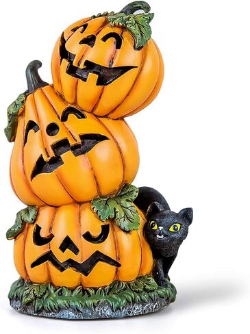 Halloween Pumpkin Music Box State Gifts, Jack-O'-Lantern Gift for Kids Friend Women Son Daughter Battery Operated Pumpkin Sculpture Musical Box with Lighted Melody This is Halloween in Kuwait