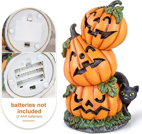 Halloween Pumpkin Music Box State Gifts, Jack-O'-Lantern Gift for Kids Friend Women Son Daughter Battery Operated Pumpkin Sculpture Musical Box with Lighted Melody This is Halloween in Kuwait