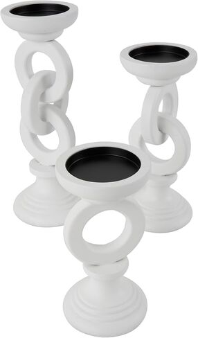 Deco 79 Metal Antique Style Candle Holder with Round Candle Plate, Set of 2 12", 9" H, Brass in Kuwait
