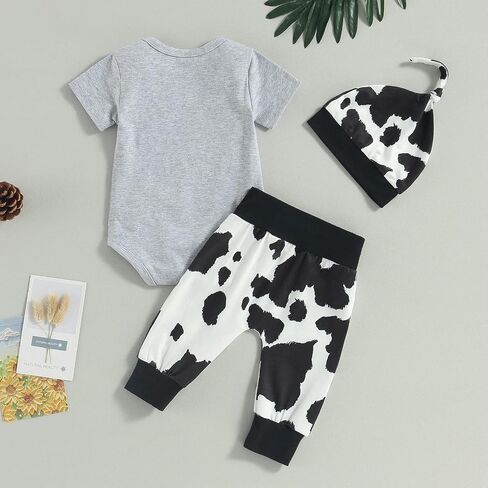 Kayotuas Newborn Baby Boy Girl Clothes Cute Romper Bodysuit and Pants with Hat Western/Ocean 3 Piece Coming Home Outfits in Saudi Arabia