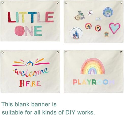 Canvas Banner Wall Hanging Banner Flag for Nursery Teen Kids Room Decoration Boys Girls(alphabet) in Kuwait