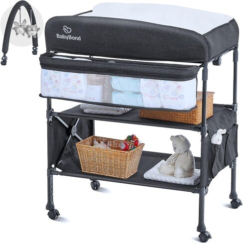 Foldable Baby Changing Table (Grey) in Kuwait