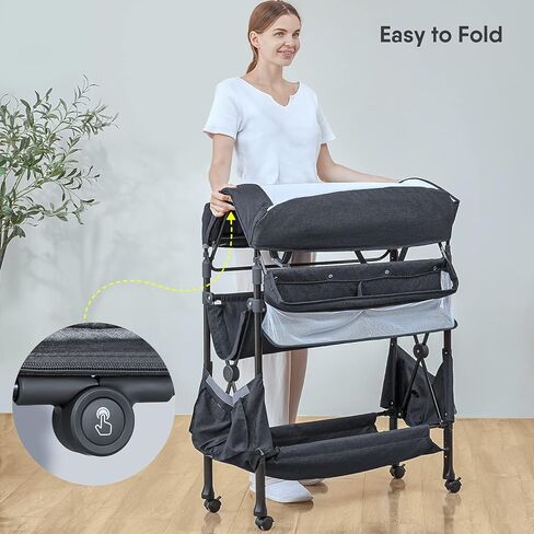 Foldable Baby Changing Table (Grey) in Kuwait