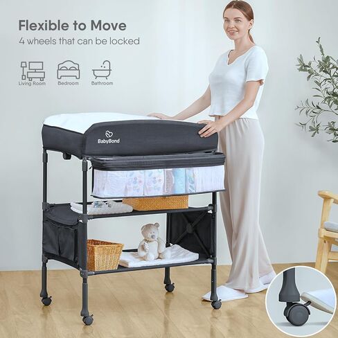 Foldable Baby Changing Table (Grey) in Kuwait