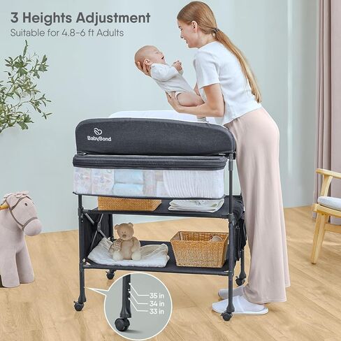 Foldable Baby Changing Table (Grey) in Kuwait