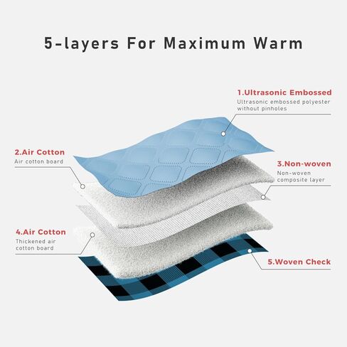 PAWZ Road Dog Winter Coat with 5 Layers Warm Material, Reversible Dog Clothes with 2 Sides, Dog Jacket Outdoor Water Repellent, (Blue Plaid 2XL) in Kuwait