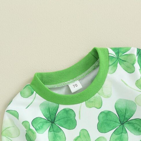 Nokpsedcb Infant Irish Outfits Baby Boy Shamrock Letter Print Sweatshirts and Long Pants 2Pcs St Patricks Day Newborn Clothes in Saudi Arabia