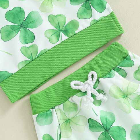 Nokpsedcb Infant Irish Outfits Baby Boy Shamrock Letter Print Sweatshirts and Long Pants 2Pcs St Patricks Day Newborn Clothes in Saudi Arabia