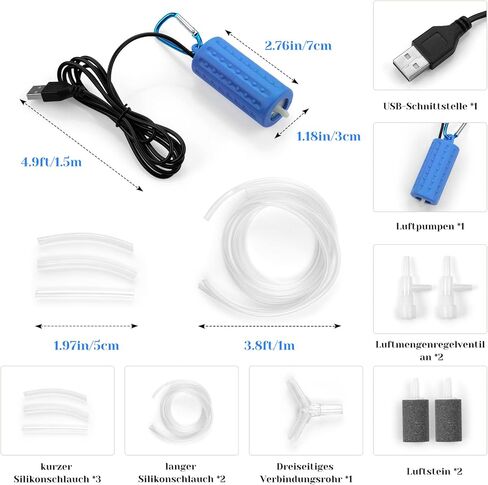 Fashionwu المحمولة خزان الأسماك الأكسجين مضخة الهواء كتم توفير الطاقة لوازم الملحقات in Kuwait