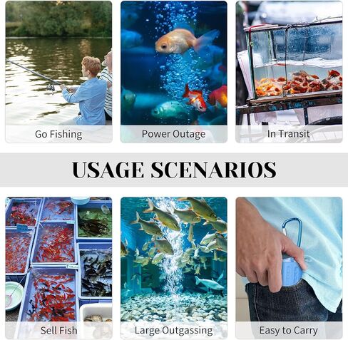 Fashionwu المحمولة خزان الأسماك الأكسجين مضخة الهواء كتم توفير الطاقة لوازم الملحقات in Kuwait