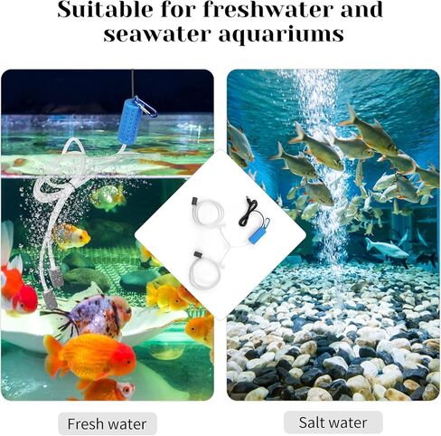 Fashionwu المحمولة خزان الأسماك الأكسجين مضخة الهواء كتم توفير الطاقة لوازم الملحقات in Kuwait