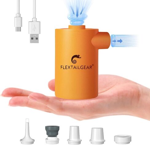 مضخة هواء محمولة FLEXTAILGEAR MAX 2020 مع بطارية 3600 مللي أمبير قابلة لإعادة الشحن عبر USB - نفخ سريع وتفريغ للمراتب الهوائية/ألعاب حمام السباحة في السرير، والعوامات، وحلقة السباحة، وأكياس تخزين المكنسة الكهربائية in Kuwait