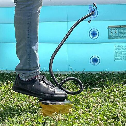 مضخة قدم منفاخ W4W - مضخة رائعة لحمام السباحة القابل للنفخ والأنبوب وسرير مرتبة الهواء تطفو على الماء وتطفو على الماء وما إلى ذلك. - فوهة قابلة للتبديل لخرطوم الأكورديون - سهلة النفخ والتفريغ in Kuwait