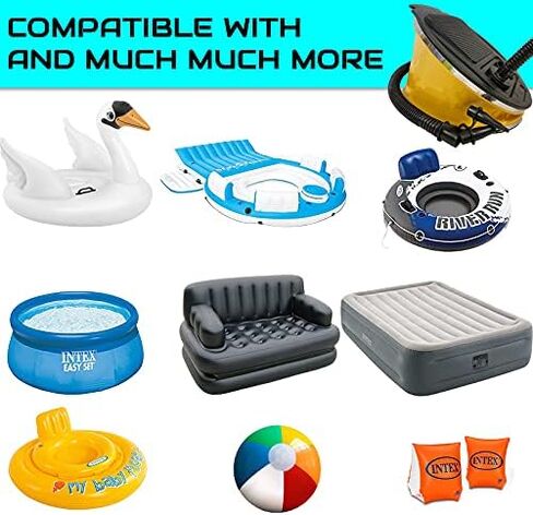 مضخة قدم منفاخ W4W - مضخة رائعة لحمام السباحة القابل للنفخ والأنبوب وسرير مرتبة الهواء تطفو على الماء وتطفو على الماء وما إلى ذلك. - فوهة قابلة للتبديل لخرطوم الأكورديون - سهلة النفخ والتفريغ in Kuwait