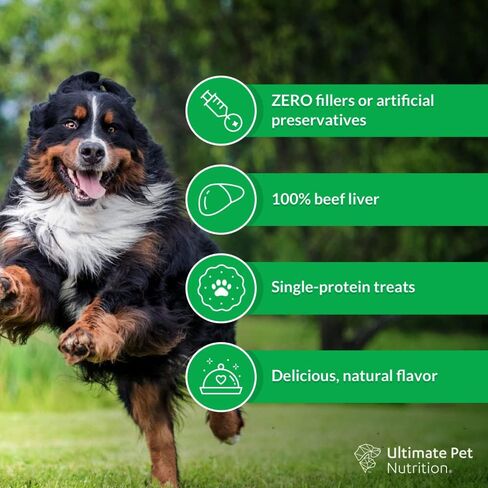 ULTIMATE PET NUTRITION Nutra Bites تجميد حلوى مكونة واحدة خام مجففة للكلاب، 4 أونصات، كبد البيسون، كبد البقر، كبد الدجاج (كبد الدجاج) in Kuwait
