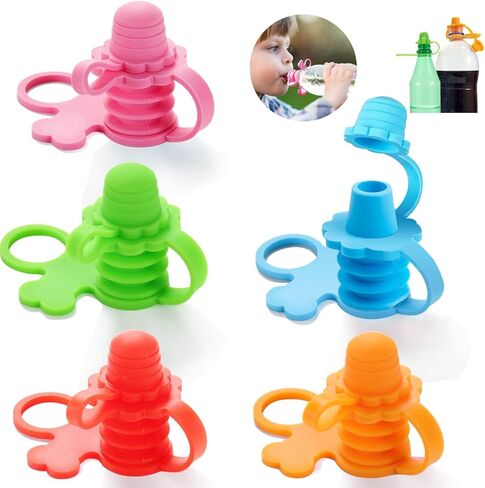 زجاجات سيليكون مانعة للانسكاب بفوهة علوية للاطفال والكبار من انتيكانا، تحمي فم الاطفال، خالية من البيسفينول ايه (مزيج - 5 عبوات) in Kuwait