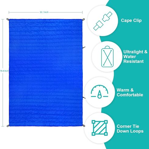 Gold Armour Camping Blanket - Puffy, Packable, Lightweight & Compact Insulated Camping Quilt for Outdoor - Backpacking, Beach, Stadium, Camp, Travel and Hiking Gear Essentials (Black) in Kuwait