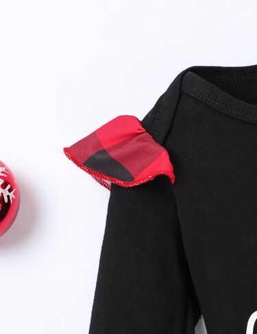 زي طفلة عيد الميلاد الأول بأكمام طويلة، سروال تنورة من التل مع عصابة رأس لعيد الميلاد للأطفال in Kuwait