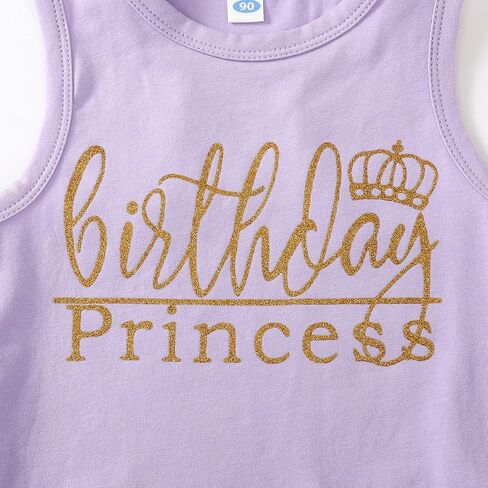 LYSMuch Toddler Baby Girl's Birthday Vest Skirt set | Short Sleeveless Shirt Mesh Tutu Skirt Set,Cake Party Set in Saudi Arabia