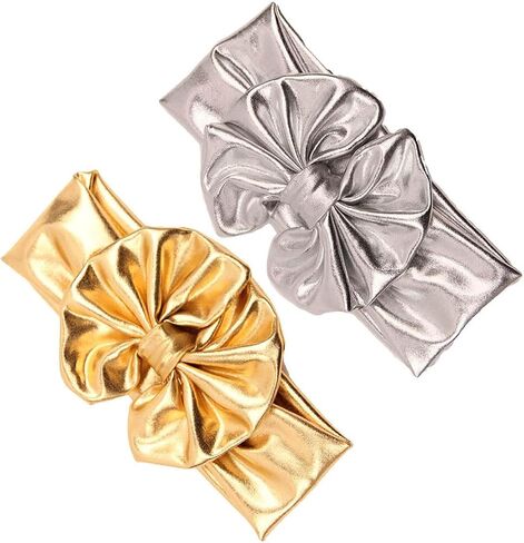 BBTDIN Baby Bronzing Turban Headband Metallic Messy Headwarp Shiny Metallic Gold Hair Band BBG38 (Gold) in Saudi Arabia