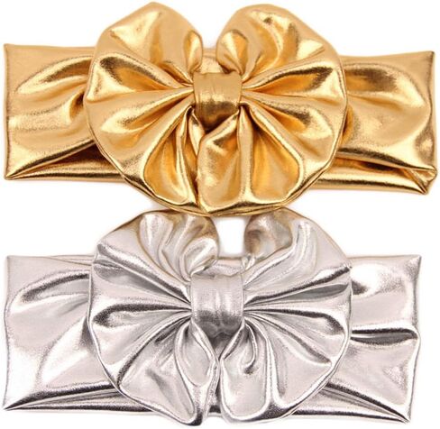 BBTDIN Baby Bronzing Turban Headband Metallic Messy Headwarp Shiny Metallic Gold Hair Band BBG38 (Gold) in Saudi Arabia