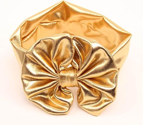 BBTDIN Baby Bronzing Turban Headband Metallic Messy Headwarp Shiny Metallic Gold Hair Band BBG38 (Gold) in Saudi Arabia