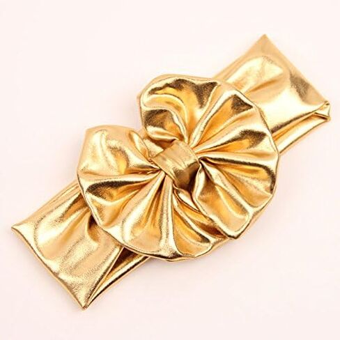 BBTDIN Baby Bronzing Turban Headband Metallic Messy Headwarp Shiny Metallic Gold Hair Band BBG38 (Gold) in Saudi Arabia