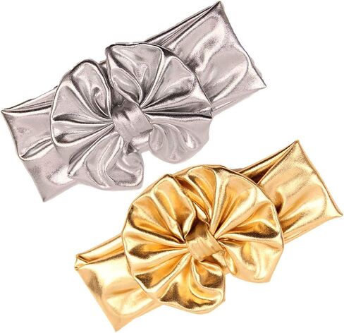 BBTDIN Baby Bronzing Turban Headband Metallic Messy Headwarp Shiny Metallic Gold Hair Band BBG38 (Gold) in Saudi Arabia