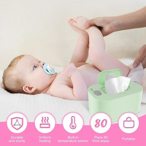 جهاز تدفئة المناديل لحديثي الولادة، جهاز ترموستات لتدفئة المناديل المبللة وموزع مناديل مبللة للأطفال، جهاز تدفئة مناديل مبللة للأطفال، جهاز تدفئة مناديل مبللة للأطفال، 7.9 × 4.7 × 3.9 بوصة (أبيض) in Kuwait