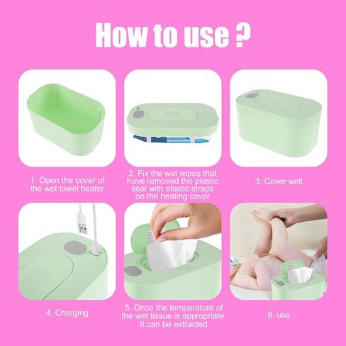 جهاز تدفئة المناديل لحديثي الولادة، جهاز ترموستات لتدفئة المناديل المبللة وموزع مناديل مبللة للأطفال، جهاز تدفئة مناديل مبللة للأطفال، جهاز تدفئة مناديل مبللة للأطفال، 7.9 × 4.7 × 3.9 بوصة (أبيض) in Kuwait