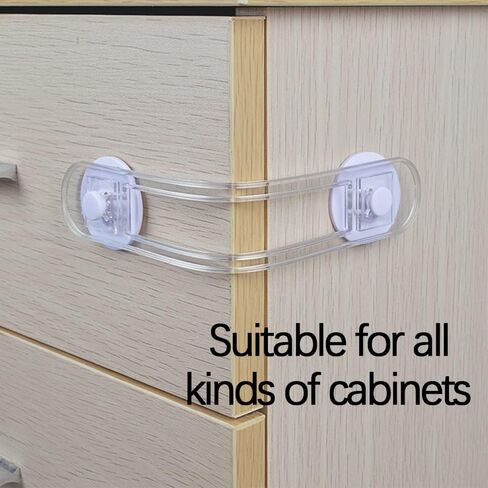 6 عبوات من أقفال سلامة الأطفال، قفل باب خزانة شفاف لسلامة الأطفال، متعدد الوظائف، مزالج سلامة الطفل، أداة حزام خزانة سلامة الطفل لقفل باب الثلاجة ودرج الخزانة in Kuwait