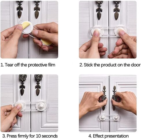 6 عبوات من أقفال سلامة الأطفال، قفل باب خزانة شفاف لسلامة الأطفال، متعدد الوظائف، مزالج سلامة الطفل، أداة حزام خزانة سلامة الطفل لقفل باب الثلاجة ودرج الخزانة in Kuwait