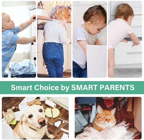 Child Safety Strap Locks (2 Pack) Baby Proof Cabinet Latches with Keys, for Fridge, Cabinets, Drawers, Dishwasher, Toilet, 3M Adhesive No Drilling, Easy Installation (Clear-White) in Kuwait