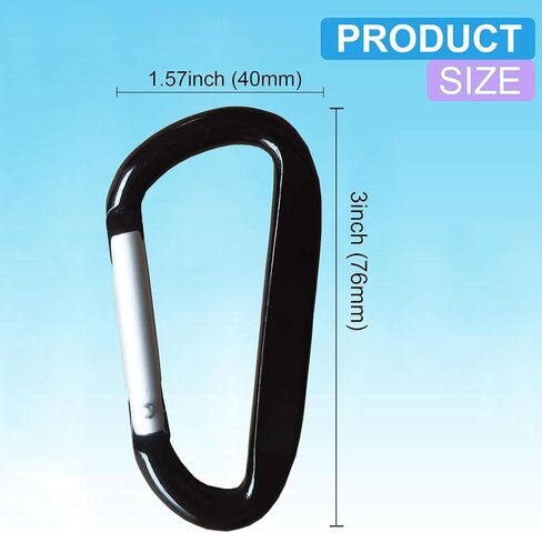 Cute Carabiner Clip, 3" Aluminum Alloy Caribeener D Ring, Spring Snap Hook for Keychain Clip in Saudi Arabia