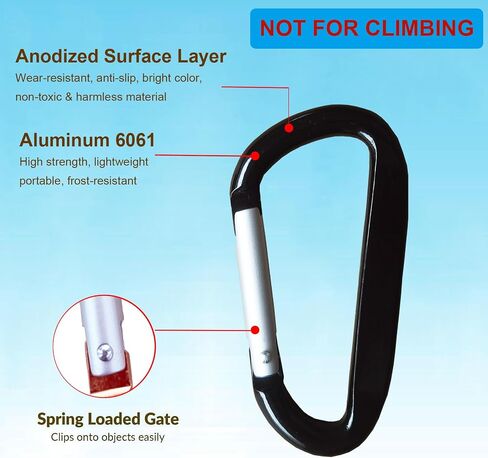 Cute Carabiner Clip, 3" Aluminum Alloy Caribeener D Ring, Spring Snap Hook for Keychain Clip in Saudi Arabia