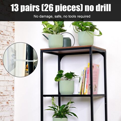 Pack of 26 No Drilling Furniture Anchors, Self-Adhesive Furniture Anchors on the Wall for Baby Safety with Nylon Straps Furniture Fixings for Cupboards Wardrobe Bookshelf Chest of Drawers in Saudi Arabia