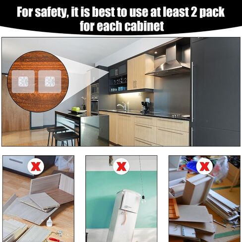 Pack of 26 No Drilling Furniture Anchors, Self-Adhesive Furniture Anchors on the Wall for Baby Safety with Nylon Straps Furniture Fixings for Cupboards Wardrobe Bookshelf Chest of Drawers in Saudi Arabia