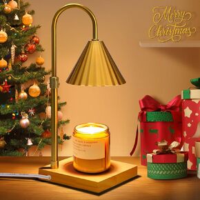 مصباح تدفئة الشموع من بيستمال، جهاز ذوبان شموع كهربائية ذهبية فاتحة قابلة للتعتيم مع مؤقت، جهاز تدفئة فانوس الشمع قابل للتعديل مع لمبتين للشمع المعطر وديكور المنزل in Kuwait